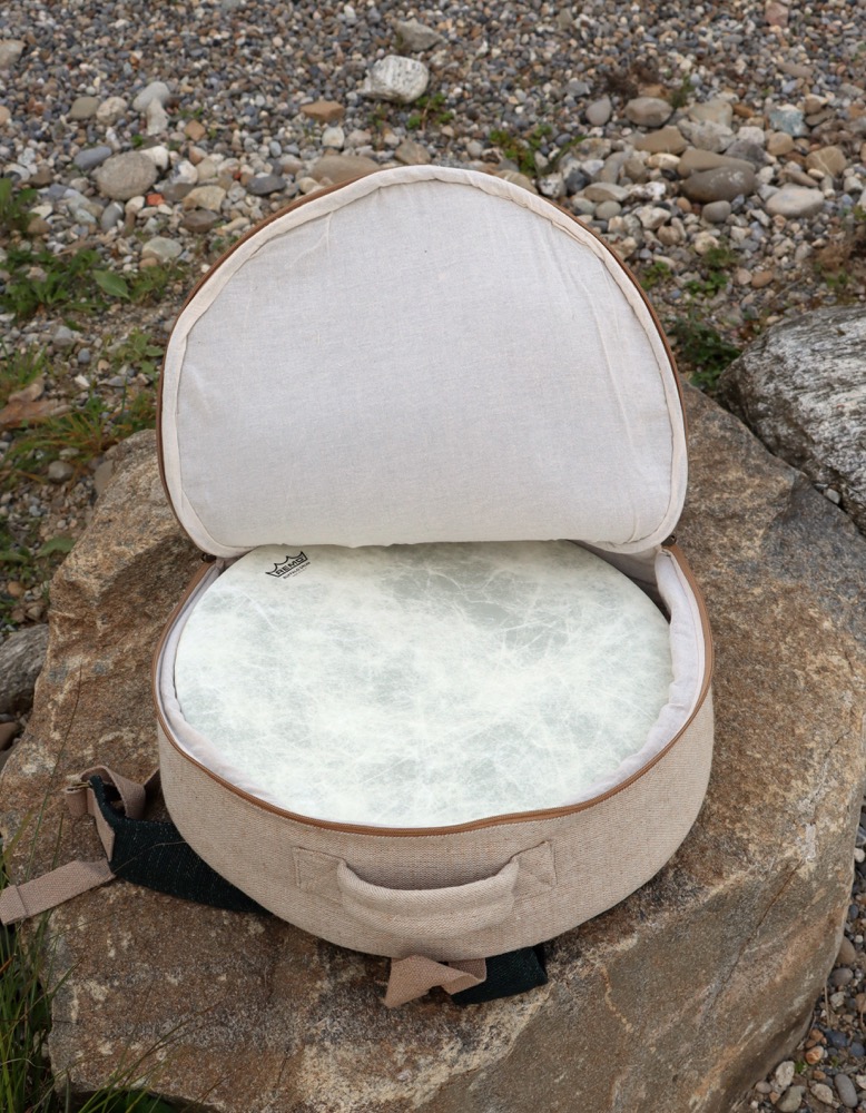 Trommeltasche Hanf mit Rucksackgurten 40 /41 cm 