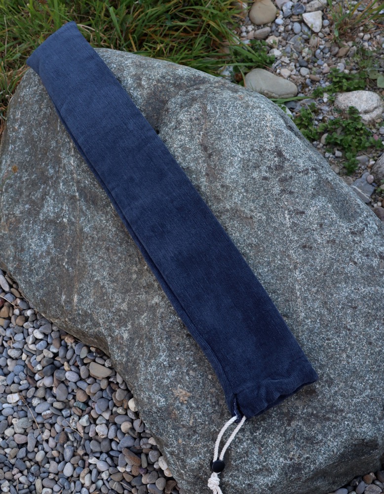Flötenhülle aus weichem  Stoff blau 80 cm
