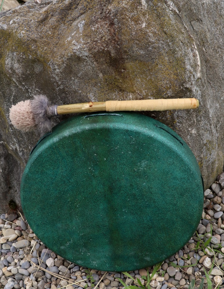 Schamanen Trommel Neumond Mai 25  stimmbar 35 cm Ziege