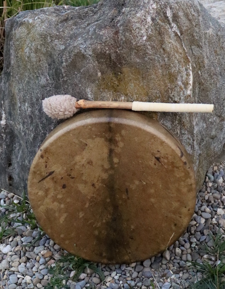 Neumondritual Trommel August 26 Rothirsch Bulle 35 cm