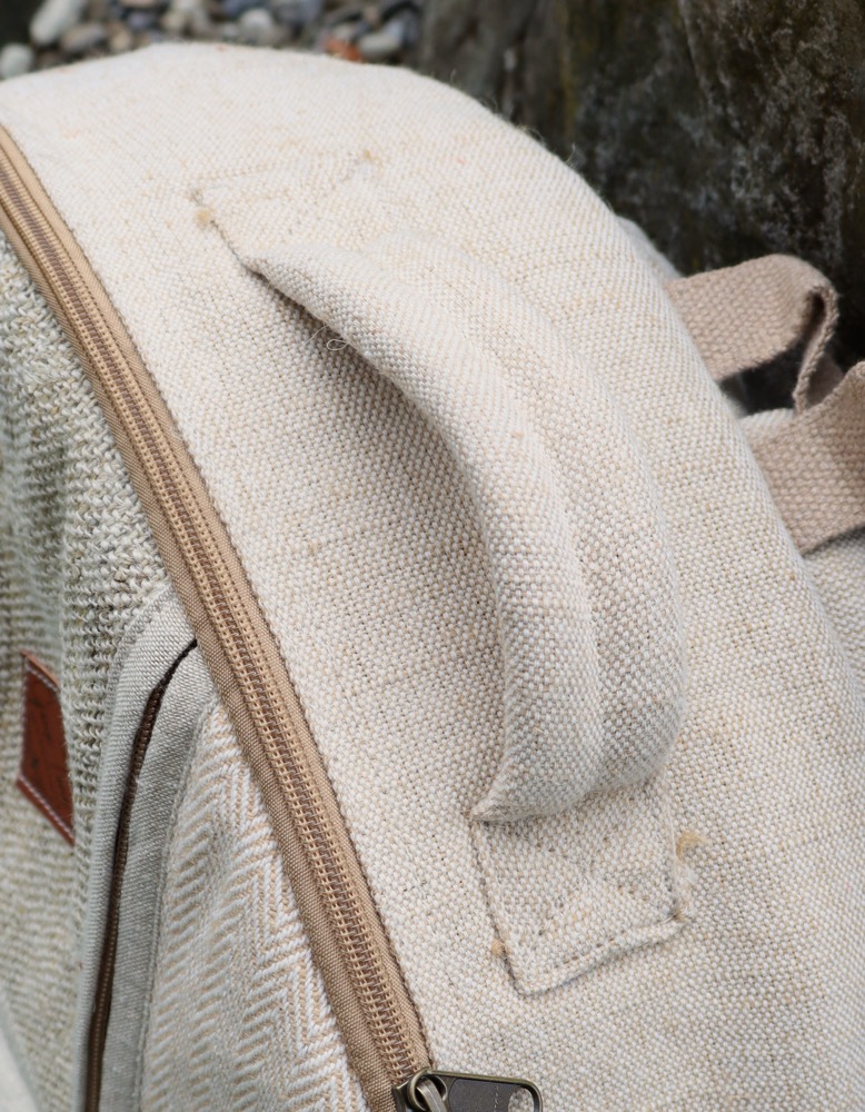  Trommeltasche Hanf mit Rucksackgurten 40 - 42 cm 