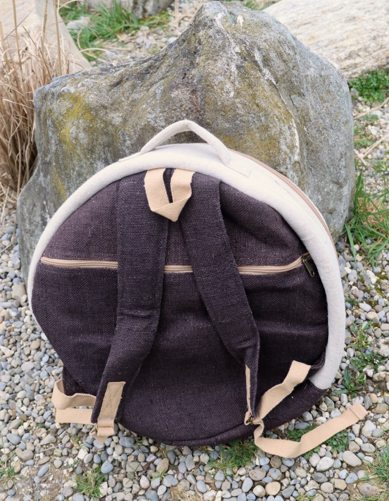 Trommelmasche Hanf mit Rucksackträgern 40-42 cm