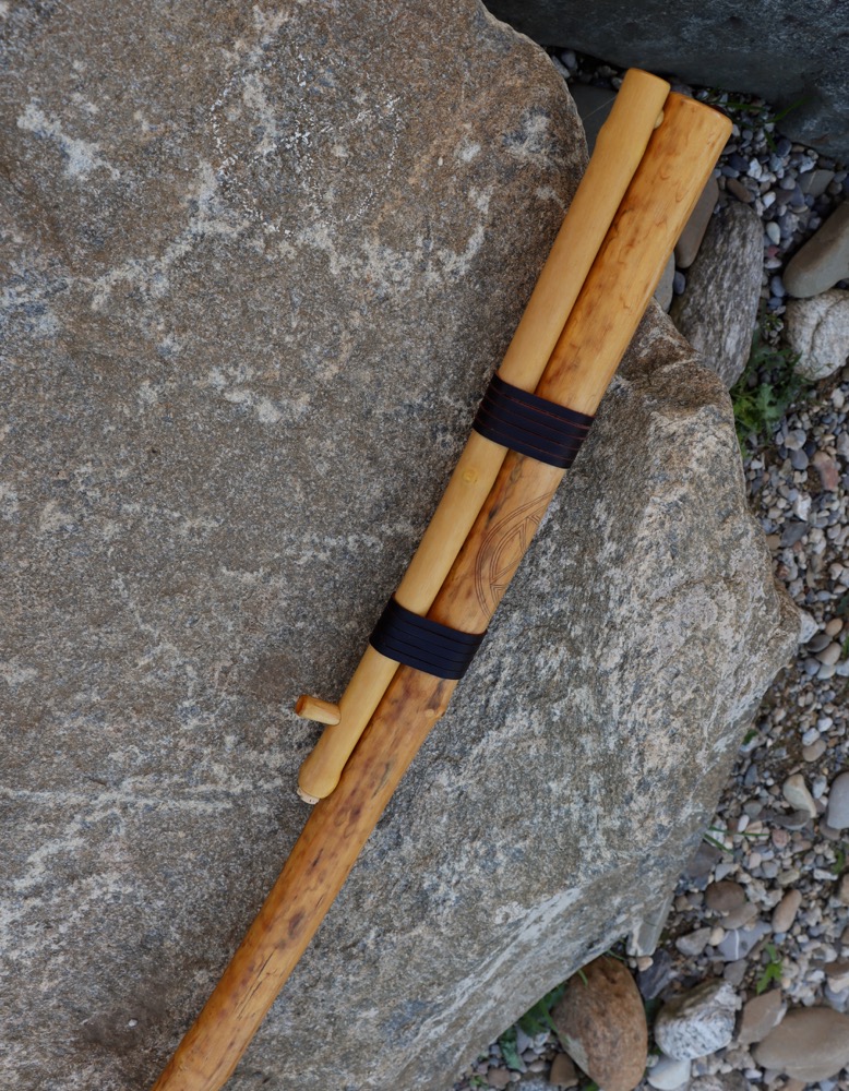 Obertonflöte Bass D Holunder 115 cm