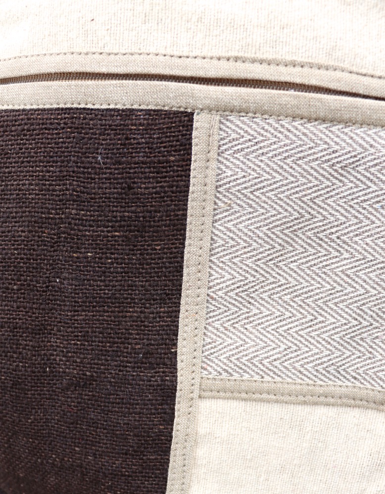 Trommeltasche Hanf mit Rucksackgurten 35-37 cm