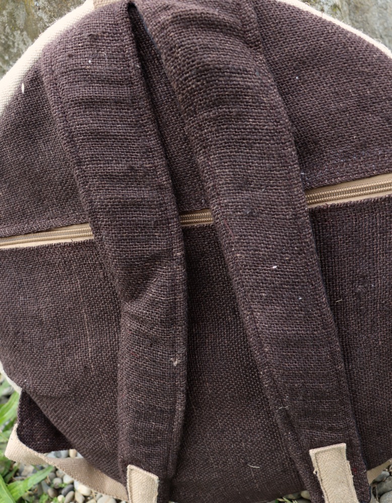 Trommeltasche Hanf mit Rucksackgurten 35-37  cm