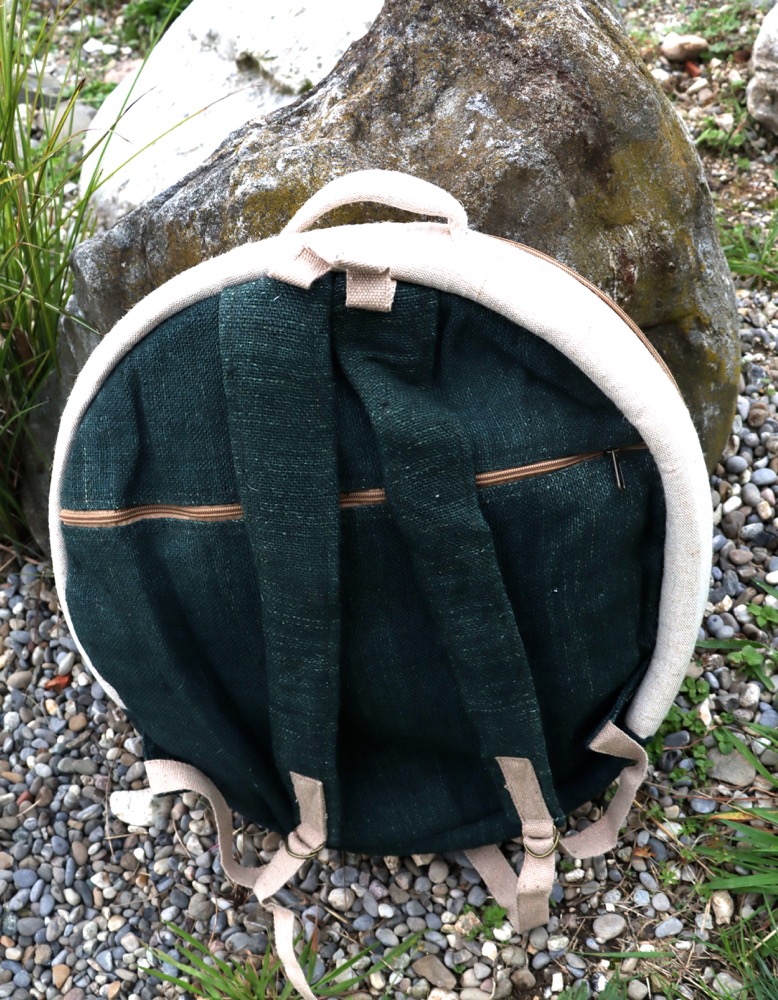 Trommeltasche Hanf mit Rucksackgurten 45/46 cm 