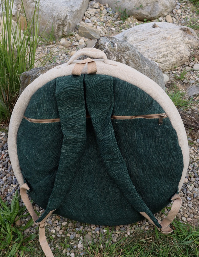 Trommeltasche Hanf mit Rucksackgurten 55-59 cm