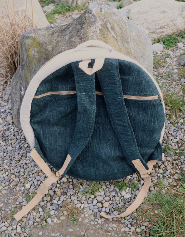 Trommeltasche Hanf mit Rucksackgurten 45/46 cm 