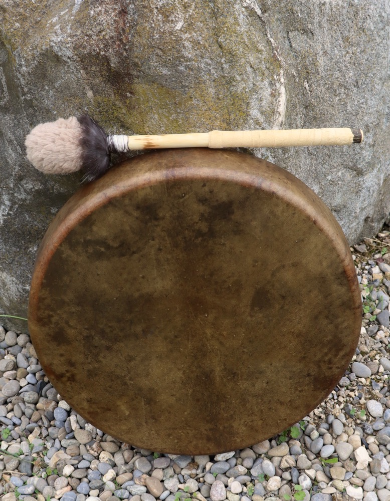 Schamanen Trommel Neumond Juli 25 Rothirsch Bulle 35,5 cm