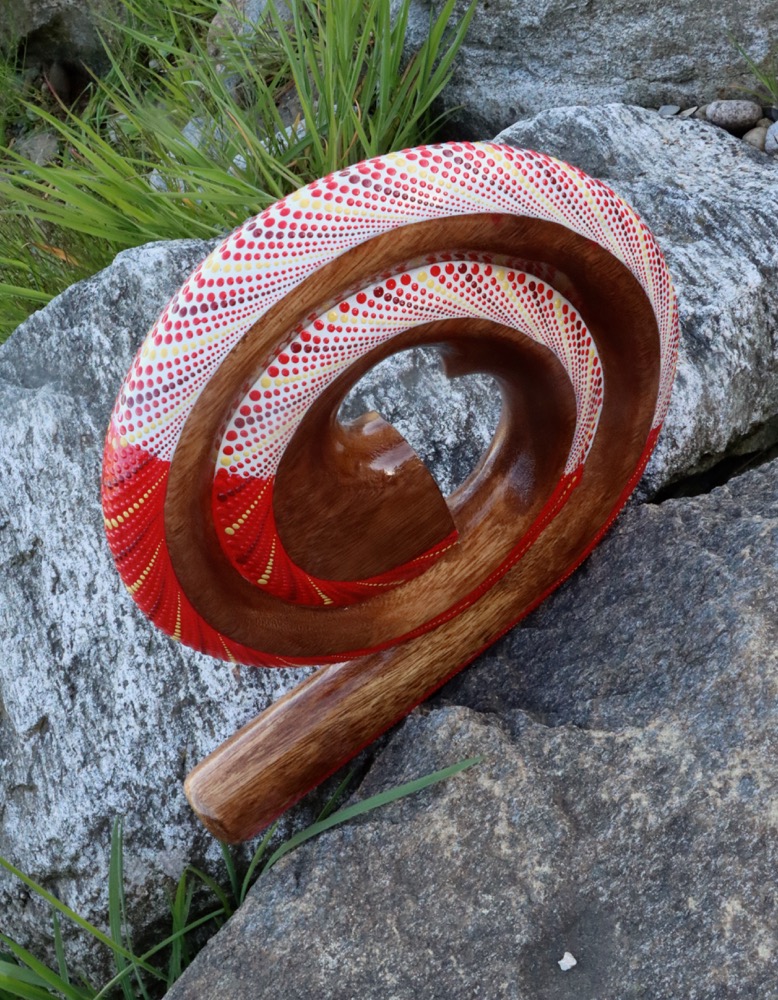  Reise Didgeridoo Didgeschnecke Teak C# 440 hz 