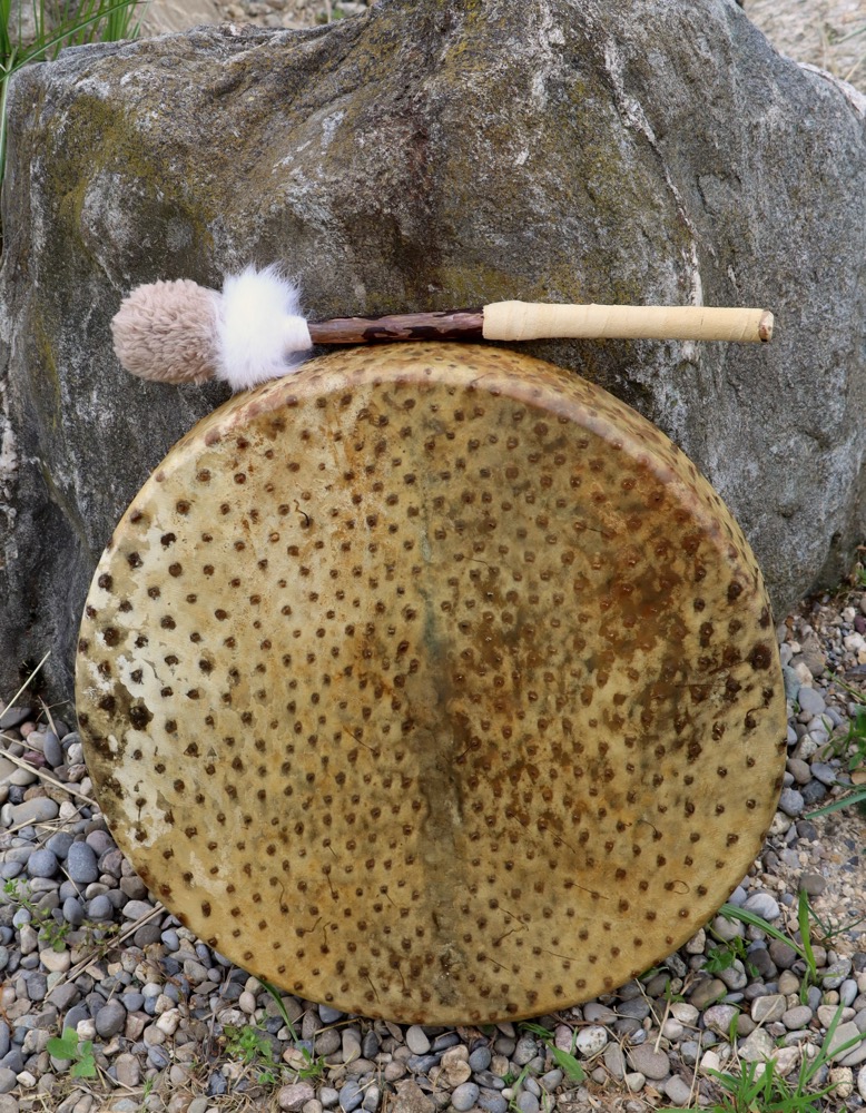 Schamanen Trommel Vollmond Juni 25 Vogel Strauss 40 cm