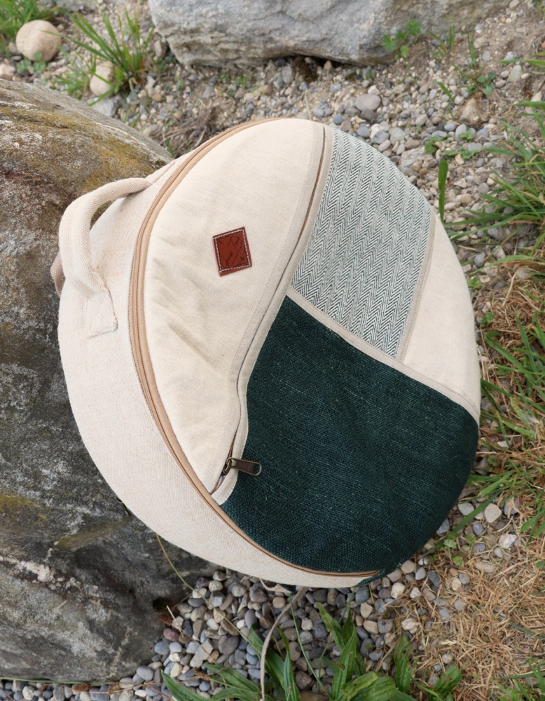 Trommeltasche Hanf mit Rucksackgurten 40 /41 cm 