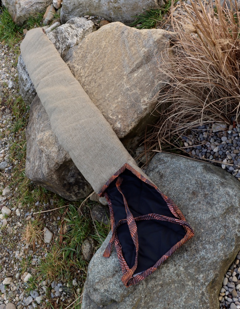 Didgeridoo Hülle aus natürlichem Stoff gefüttert 174 cm