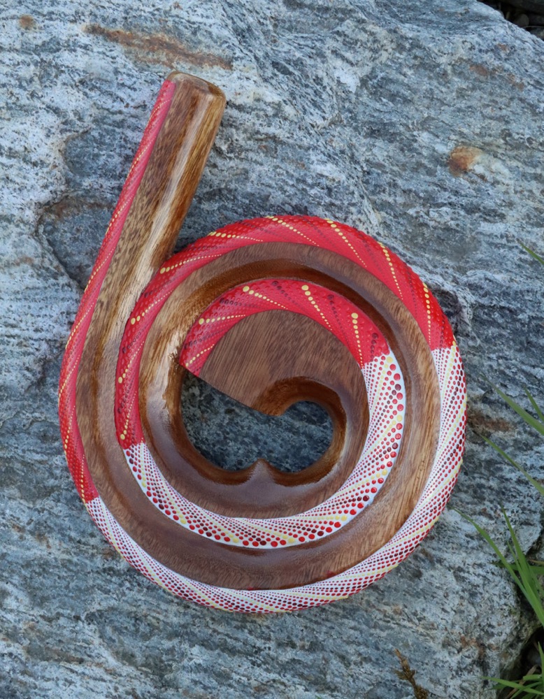  Reise Didgeridoo Didgeschnecke Teak C# 440 hz 