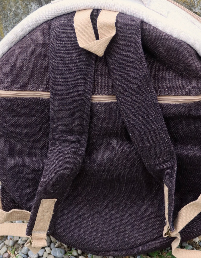 Trommelmasche Hanf mit Rucksackträgern 40-42 cm