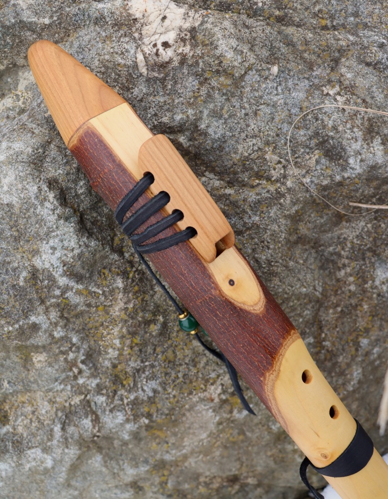 AKTION! Indianerflöte Hartriegel Jade Kugeln f# 432 hz