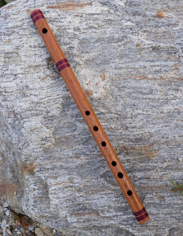 Bansuri Flöte aus Mahagoni Holz E 440 hz